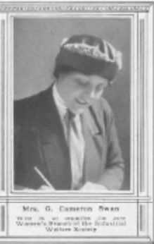 Grace Cameron Swan at the time of her appointment to Council of the Industrial Welfare Society Sphere 27 March 1920